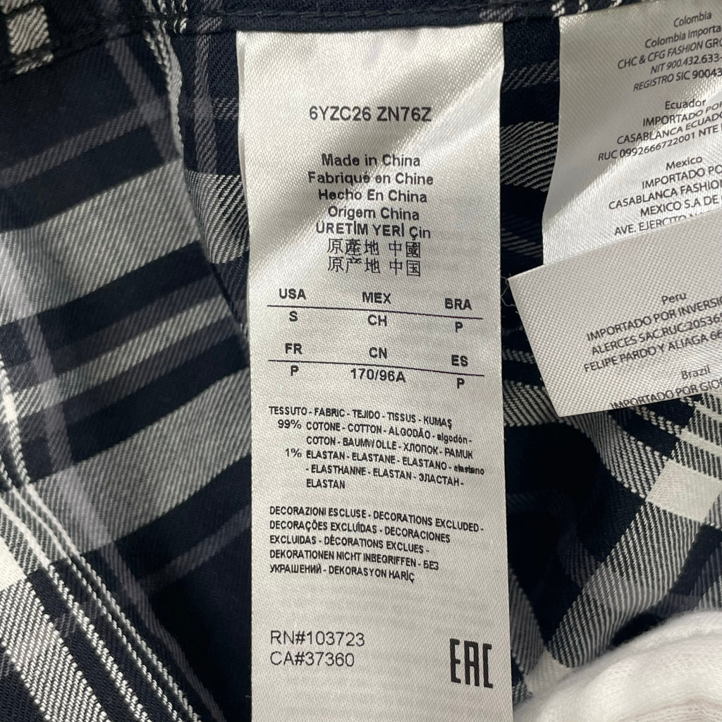 ARMANI EXCHANGE アルマーニ エクスチェンジ / ハイドポケットチェックシャツ 参考定価：25,000程度 SIZE:S