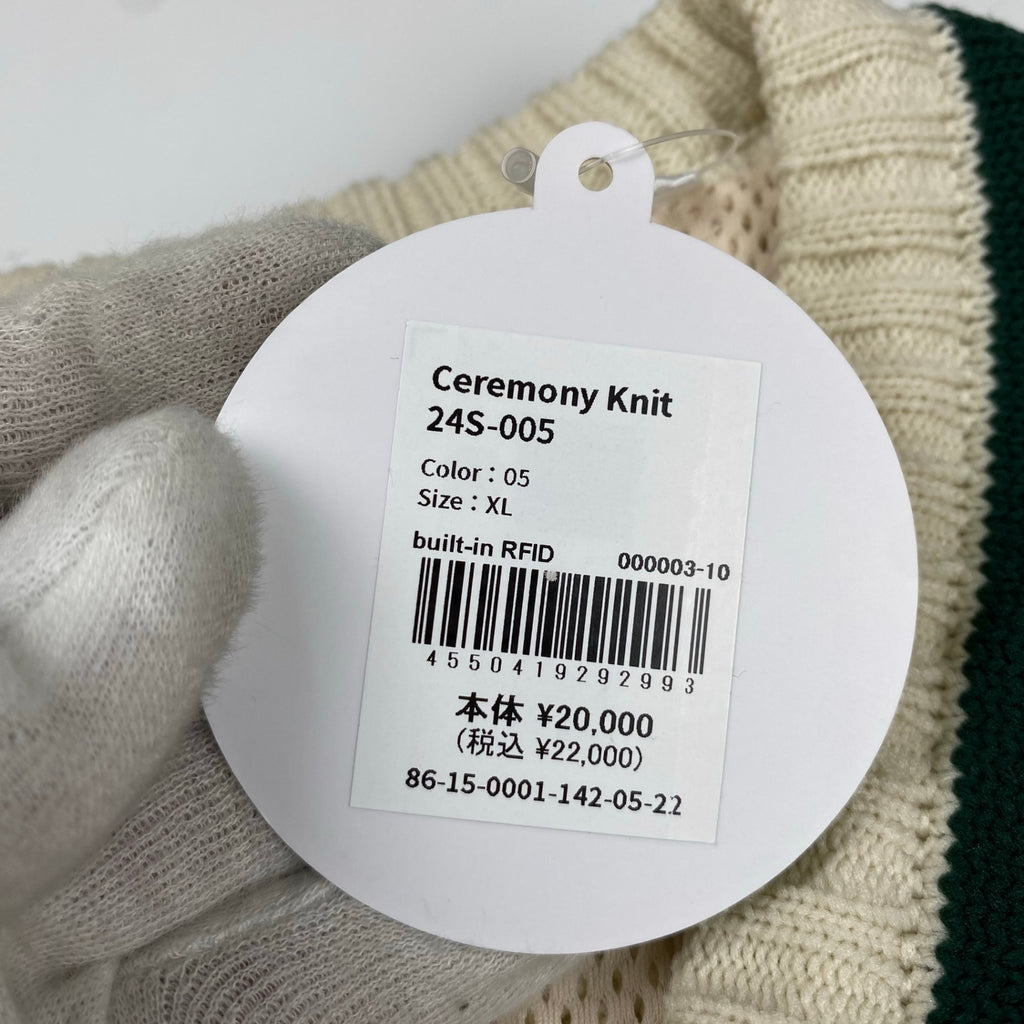 Setinn セットイン BEAMS / Ceremony Knit セレモニーニット チルデン ケーブルニット 参考定価：20,000+tax SIZE：XL