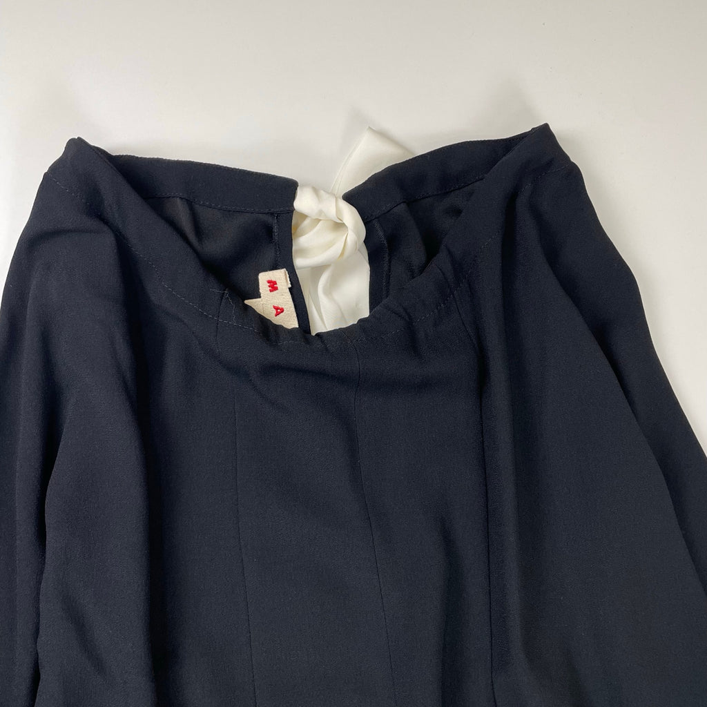 MARNI マルニ / バックリボン フロントギャザーワンピース 未使用品 参考定価：148,000+tax SIZE：42(L程度)