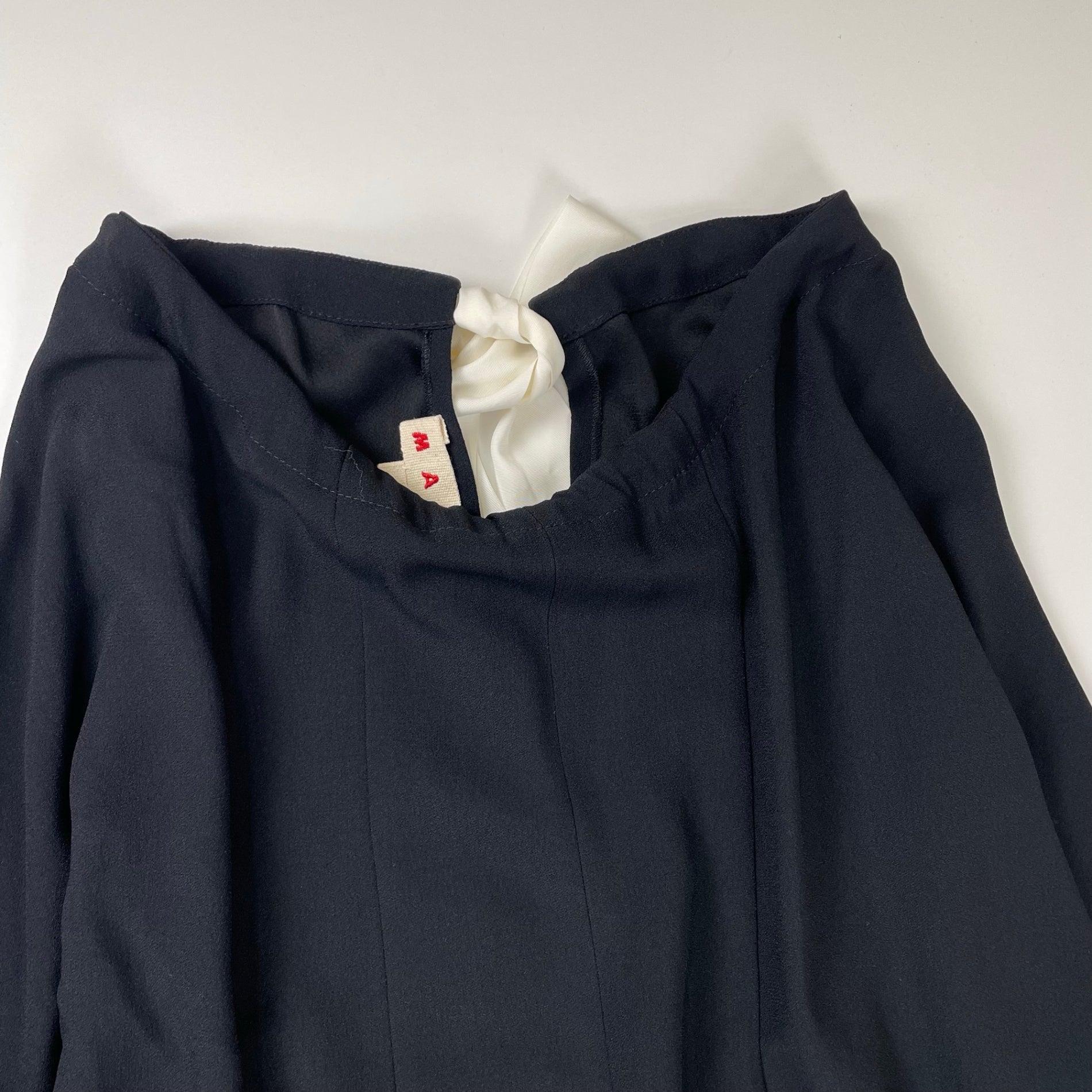 MARNI マルニ / バックリボン フロントギャザーワンピース 未使用品 参考定価：148,000+tax SIZE：42(L程度)