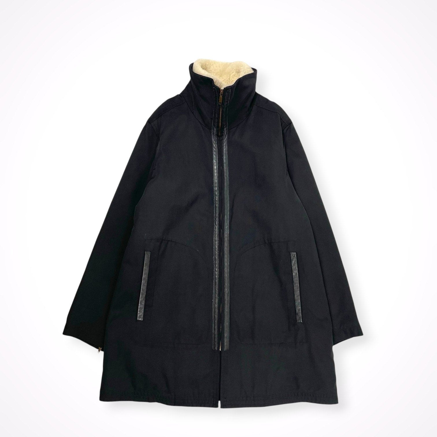 MAXMARA WEEKEND LINE / ボアカラーレザーパイピングコート 参考定価：120,000程度 SIZE:38