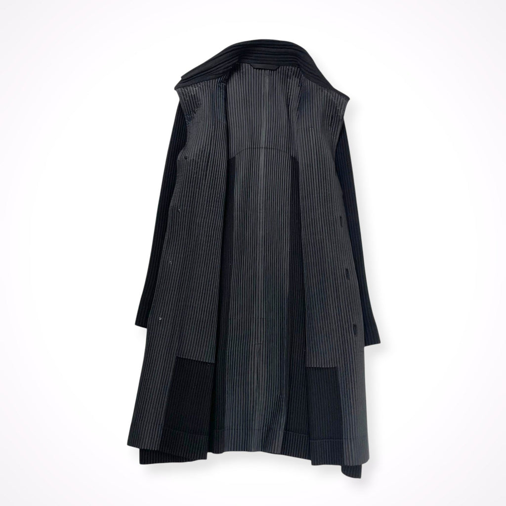 HOMME PLISSE ISSEY MIYAKE / 16年 プリーツステンカラーコート ブラック SIZE:3