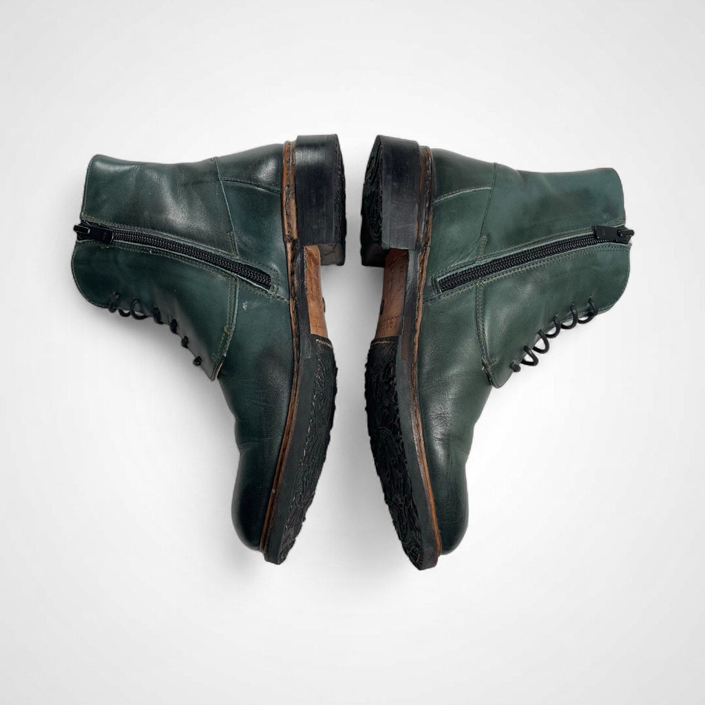 neosens ネオセンス / レザーショートブーツ グリーン 参考定価：30,000程度 SIZE：36