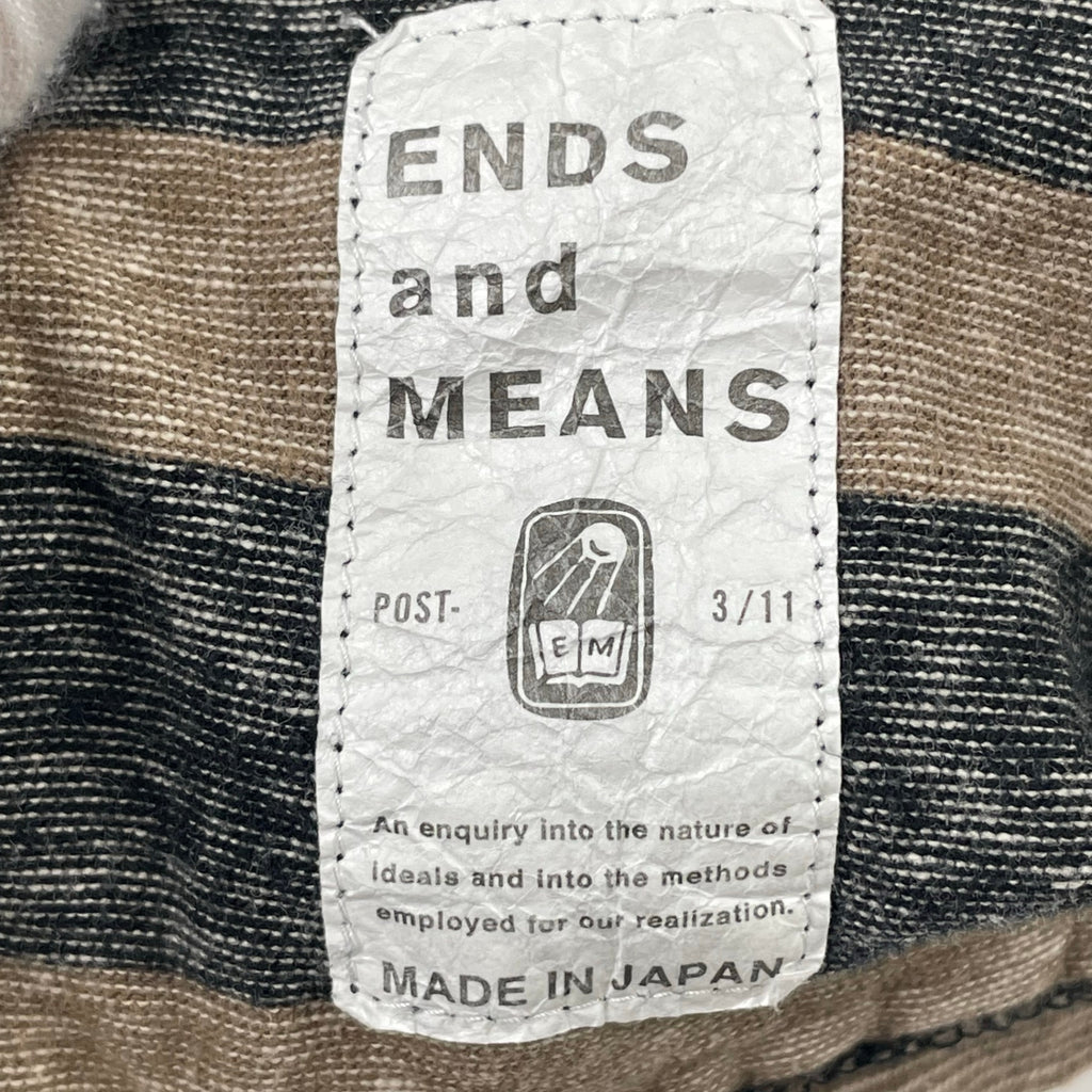 ENDS and MEANS / ボーダーTEE ブラウン×ブラック SIZE：M