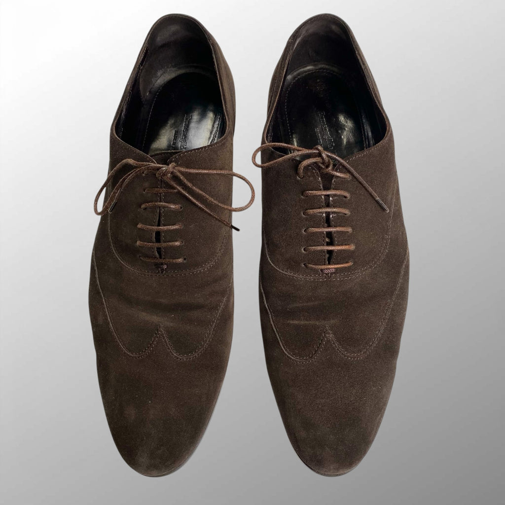 Ermenegildo Zegna エルメネジルド ゼニア / ヌバック レザーシューズ ダークブラウン 内羽根 SIZE:9 1/2