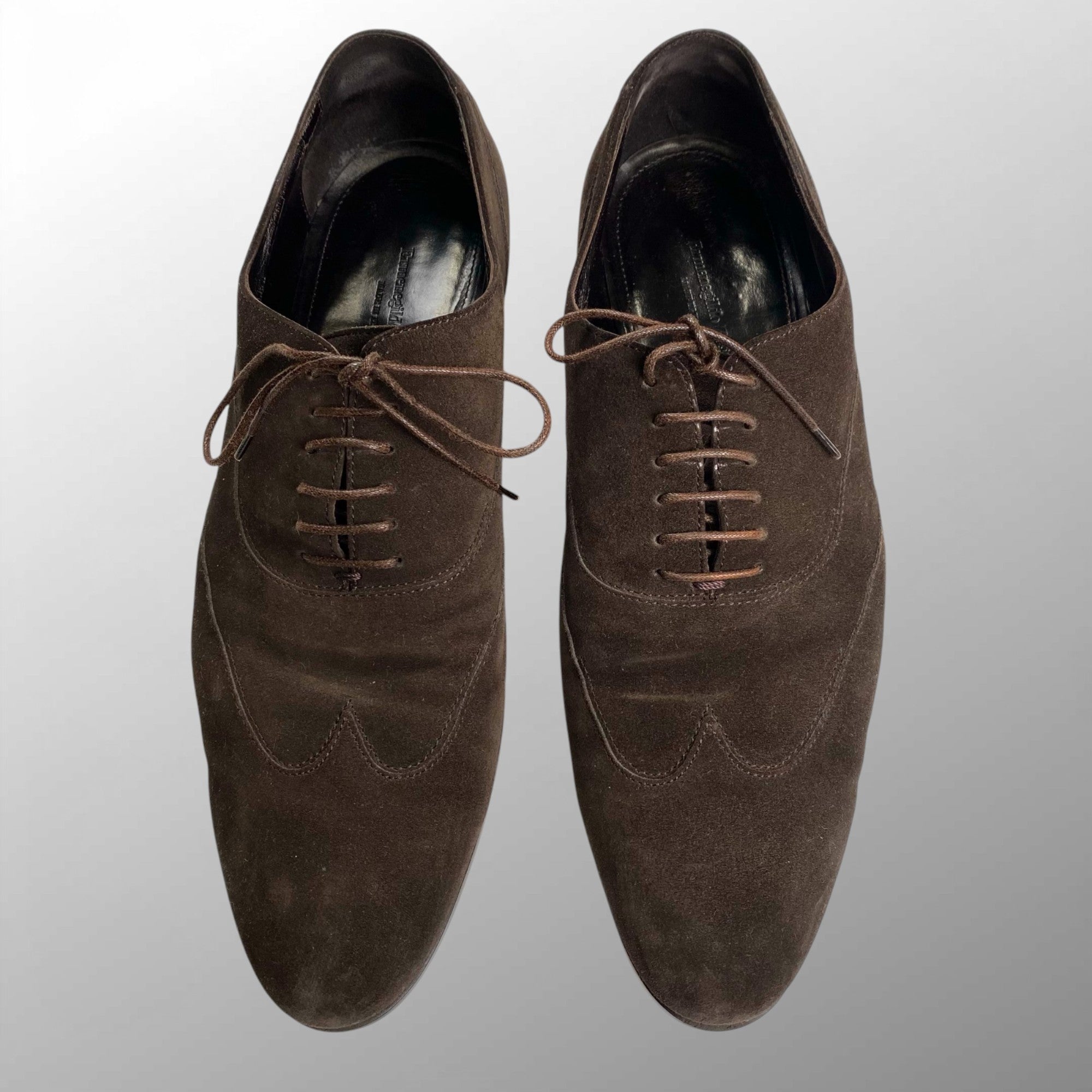 Ermenegildo Zegna エルメネジルド ゼニア / ヌバック レザーシューズ ダークブラウン 内羽根 SIZE:9 1/2