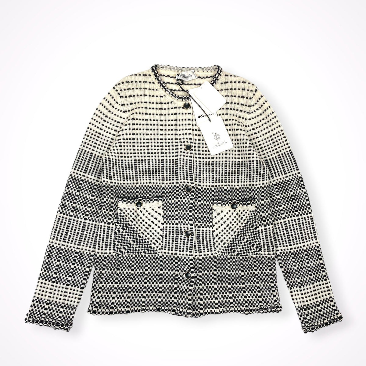 Bridea / クルーネック ウールカーディガン 未使用品 参考定価：140,000+tax SIZE:42