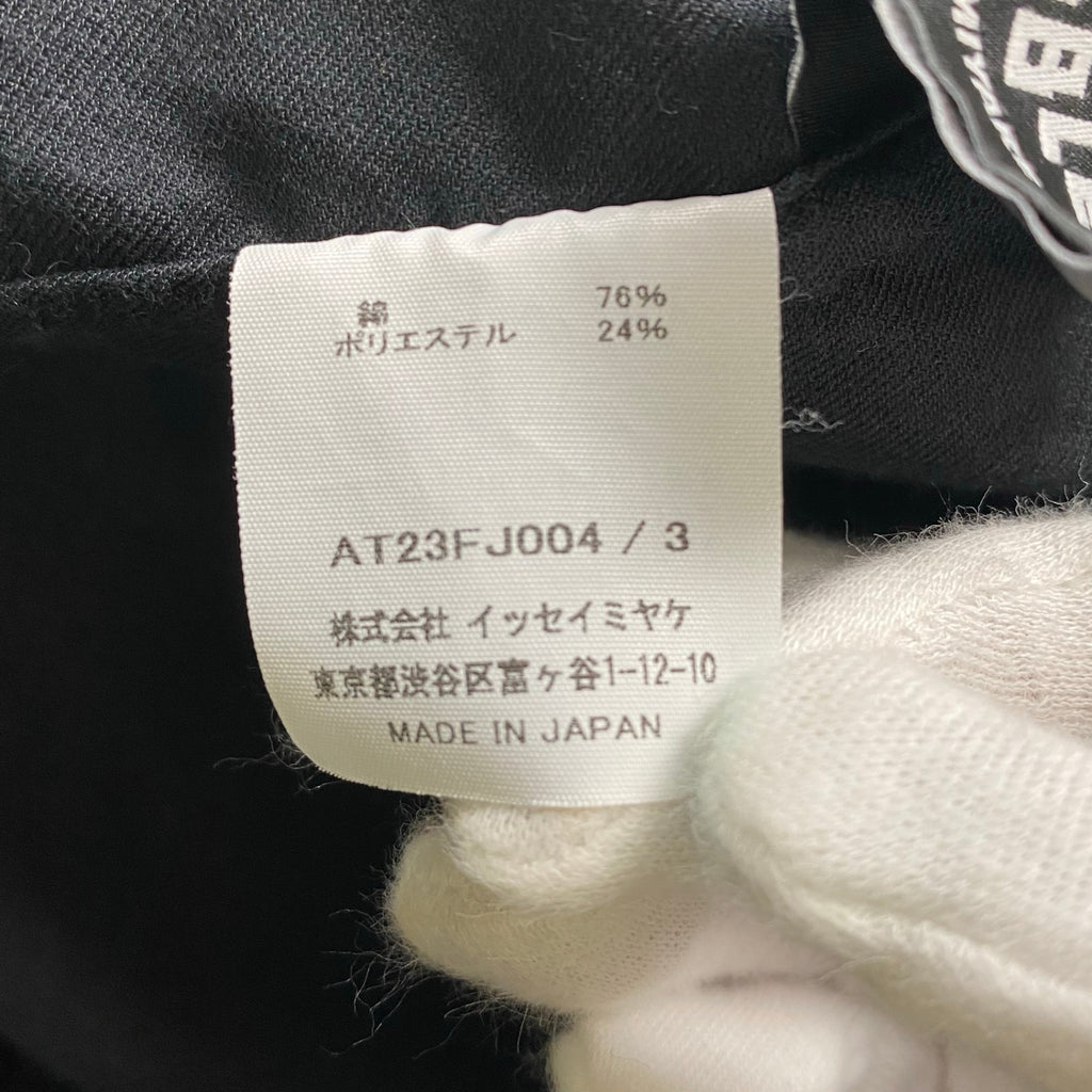 A-POC ABLE ISSEY MIYAKE エイポック エイブル イッセイミヤケ / ジオメトリックシャツ カラーレス 幾何学 グレー×ブラック SIZE:3