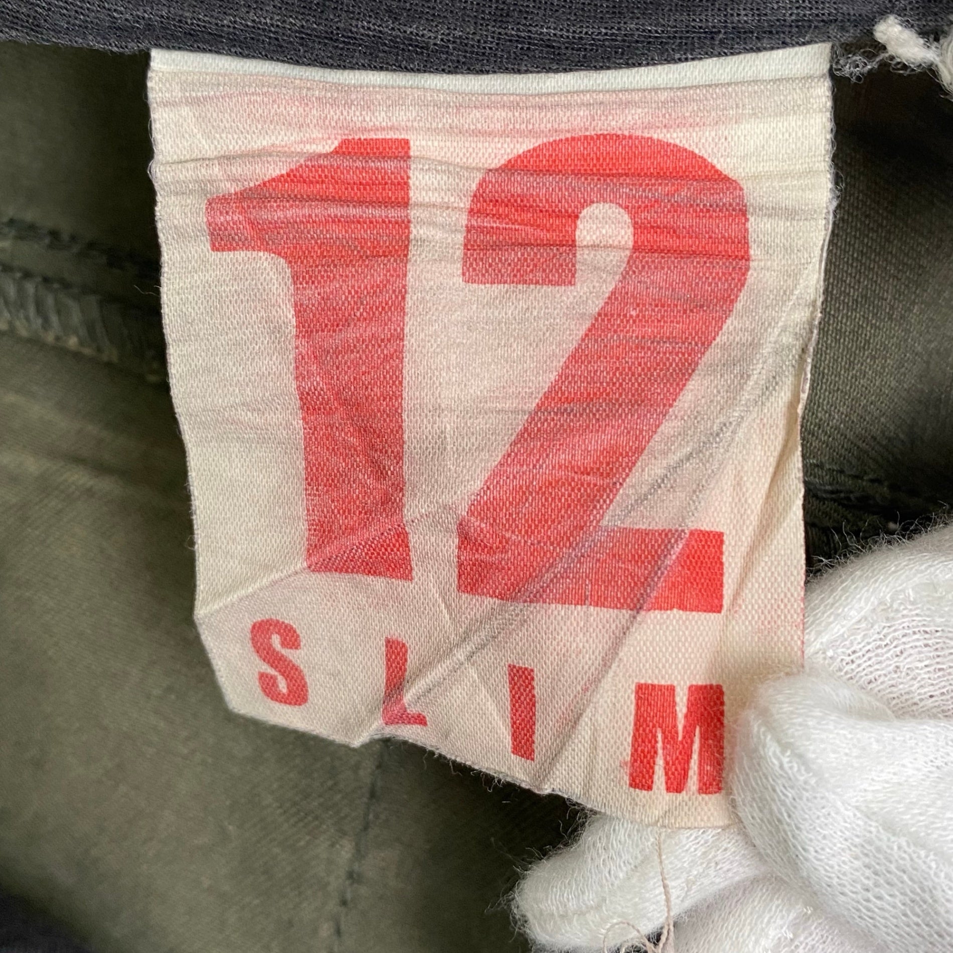 90s DOLCE＆GABBANA ドルチェアンドガッバーナ / テープデザイン パンツ カーキ×ブラック SIZE:46・12SLIM(M程度)