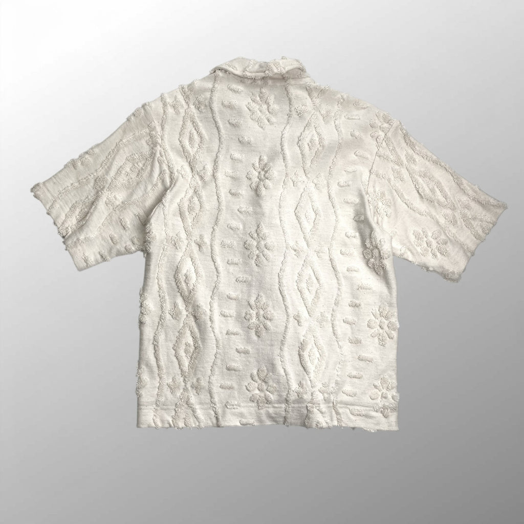 RHC ron herman classics ロンハーマンクラシック / フラワー ジャガードシャツ オープンカラー ホワイト SIZE:XS