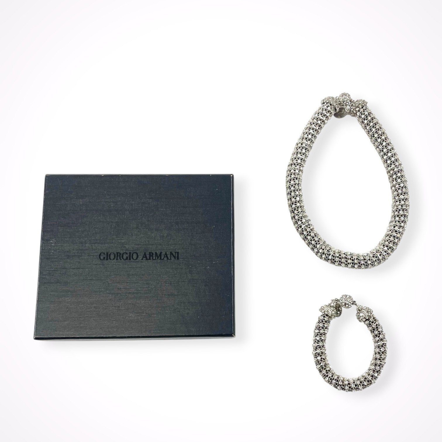 GIORGIO ARMANI / クリスタルネックレス＆ブレスレット 参考定価：180,000程度
