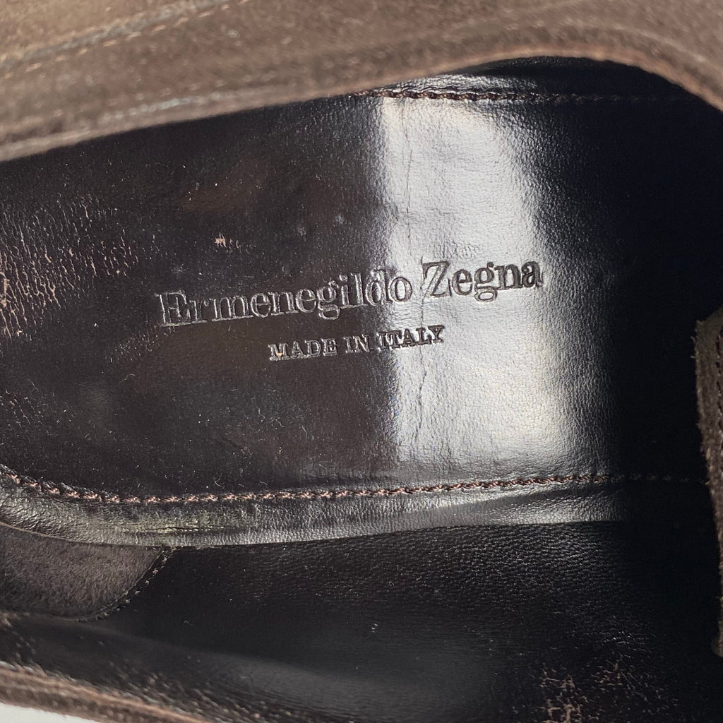 Ermenegildo Zegna エルメネジルド ゼニア / ヌバック レザーシューズ ダークブラウン 内羽根 SIZE:9 1/2