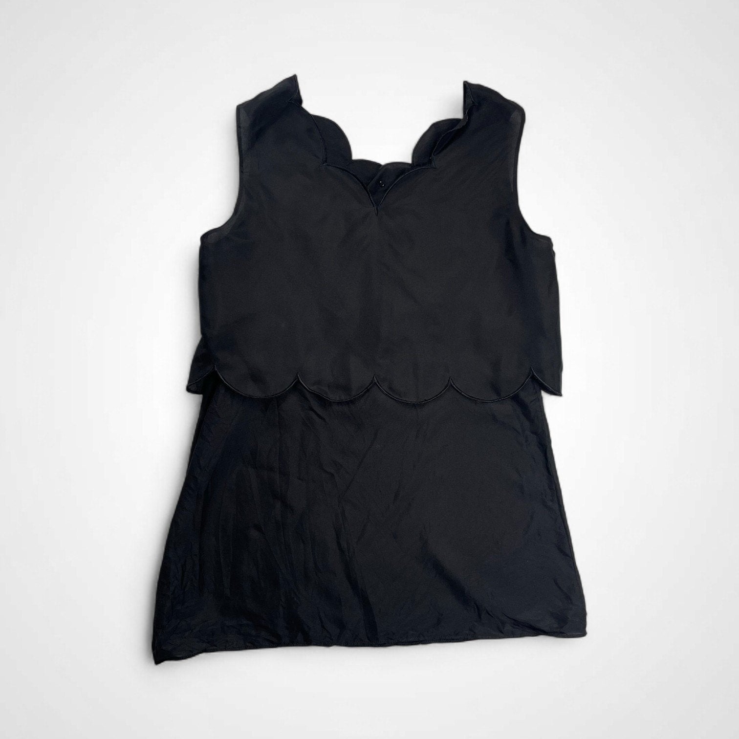 DES PRES デ プレ / シルクハブタエ スカラップブラウス 参考定価：36,000+tax SIZE：FREE