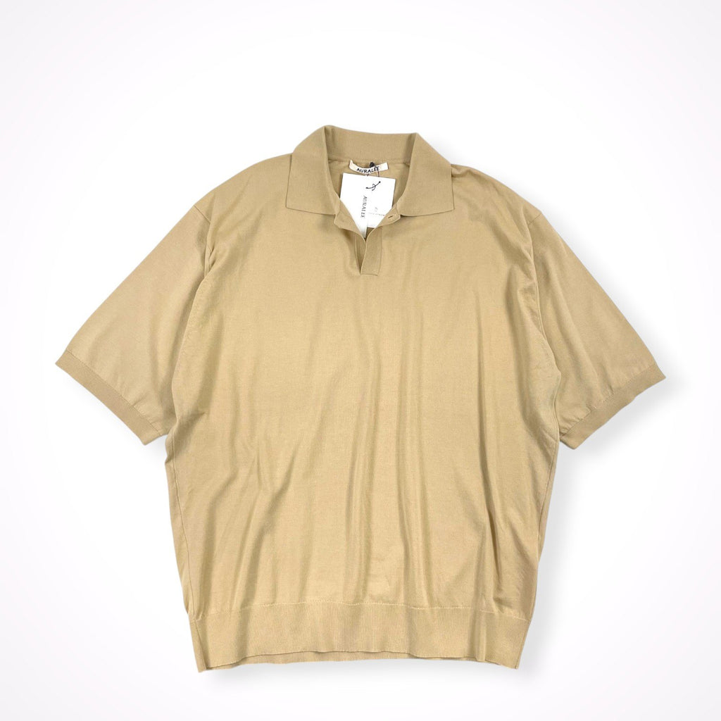 AURALEE / Super High Gauge Cotton knit Short Sleeve polo 未使用品 参考定価：32,000+tax SIZE:3