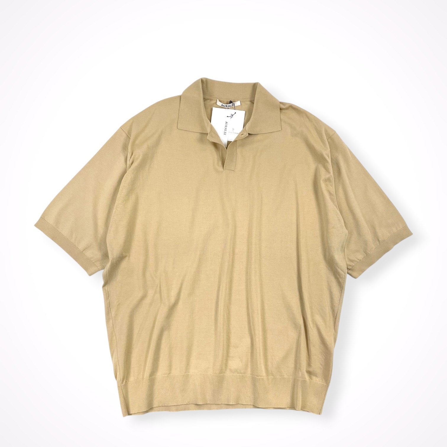 AURALEE / Super High Gauge Cotton knit Short Sleeve polo 未使用品 参考定価：32,000+tax SIZE:3