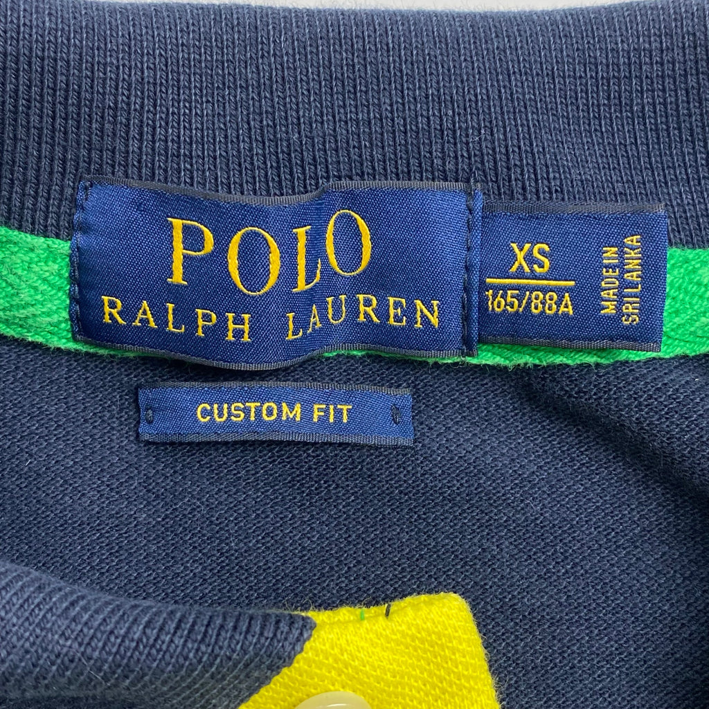 POLO RALPH LAUREN ポロ ラルフローレン / ポロシャツ ビッグポニー ネイビー オレンジ 参考定価：16,500程度 SIZE：XS