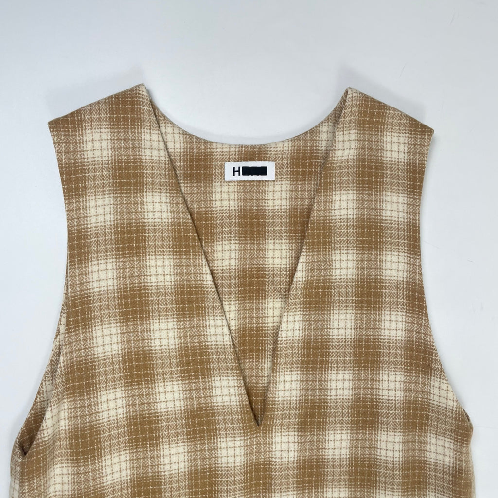 H BEAUTY＆YOUTH / CHECK LONG VEST 参考定価：28,000+tax SIZE:M
