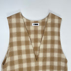 H BEAUTY＆YOUTH / CHECK LONG VEST 参考定価：28,000+tax SIZE:M