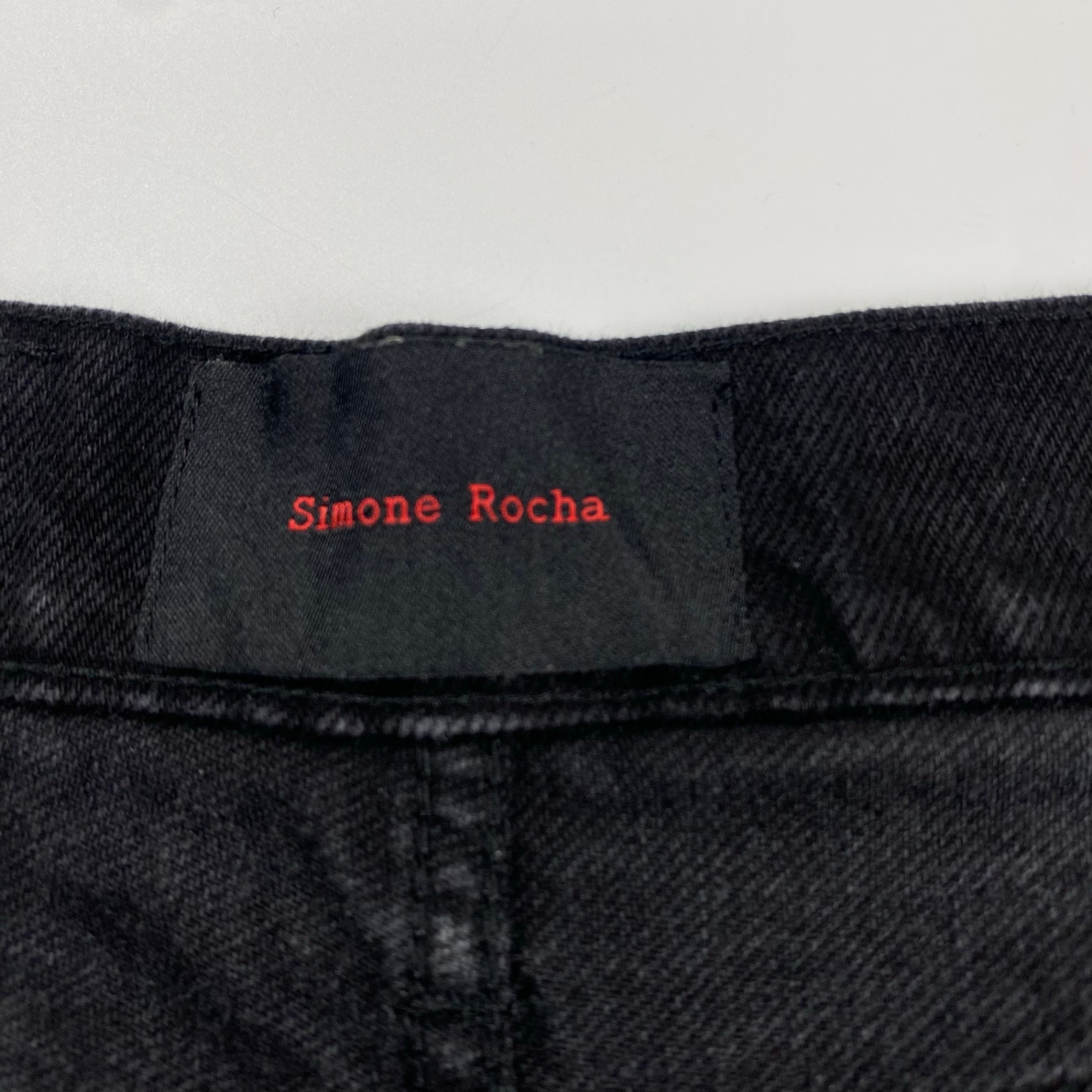 Simone Rocha シモーン ロシャ / Embellished Straight Workwear Denim ダブルニー デニム DOVER STREET取扱い 参考定価：110,000程度 SIZE：S