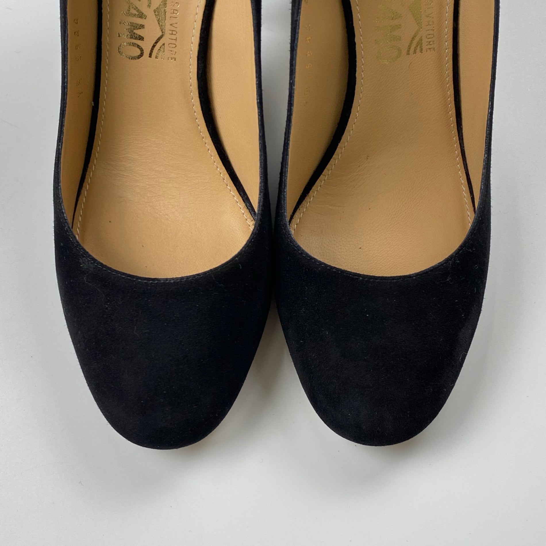 SALVATORE FERRAGAMO サルバトーレ フェラガモ / ヌバック ヒール パンプス SIZE:6 1/2（24cm程度）