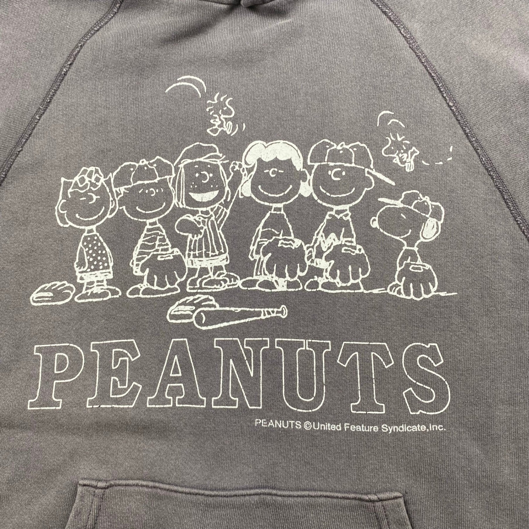 90s VINTAGE PEANUTS ピーナッツ / フェード感 両面プリント  プルオーバーパーカー SIZE：S