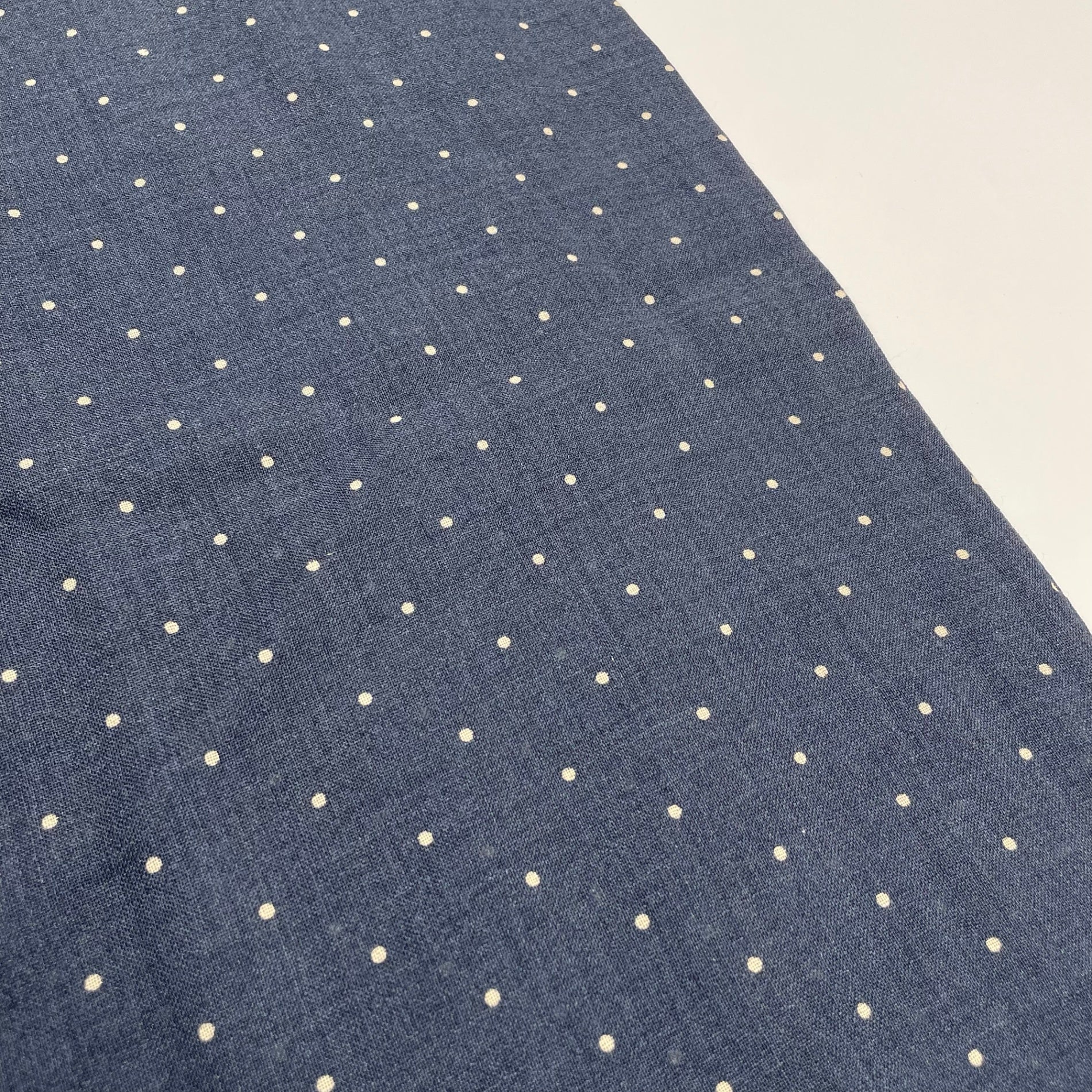 DRAKE'S ドレイクス / polka dot stall ウール×シルク ネイビー SIZE:167×44