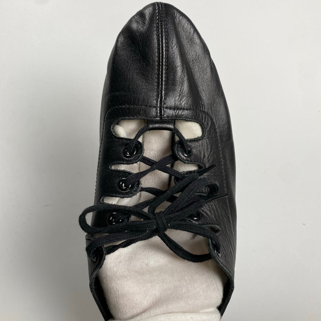 VINTAGE 8-90s yohji yamamoto ヨウジヤマモト / Gillies shoes ギリーシューズ レザー ブラック 丸文字 SIZE:M(23cm程度)