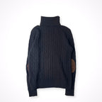 POLO RALPH LAUREN / エルボーパッチ付 ケーブルタートルネックニット SIZE：M