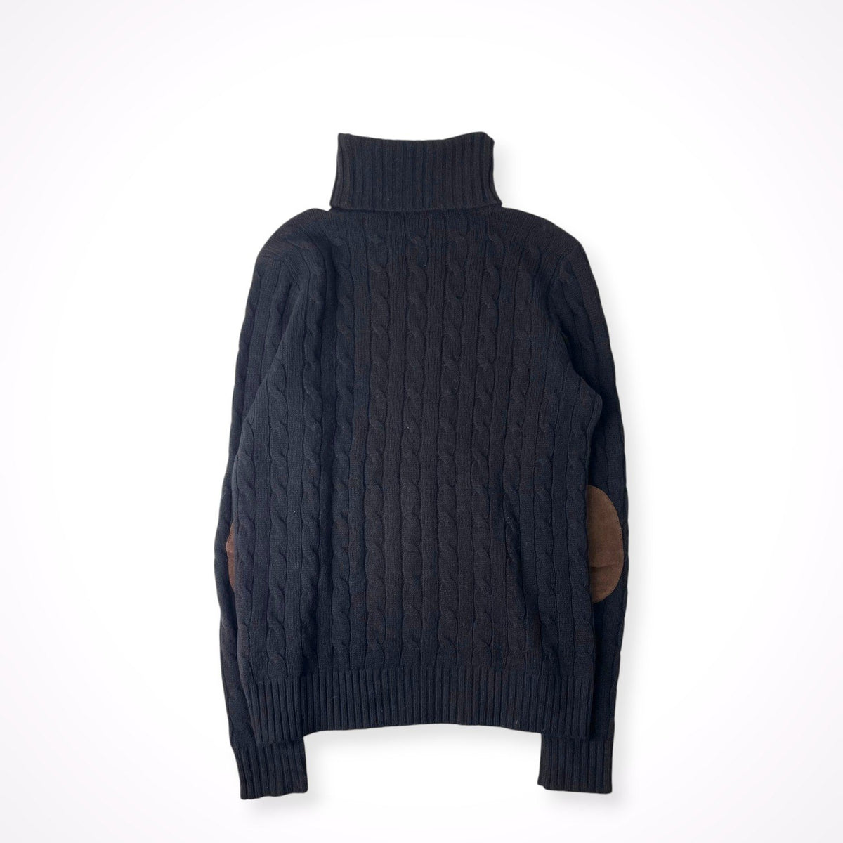 POLO RALPH LAUREN / エルボーパッチ付 ケーブルタートルネックニット SIZE：M