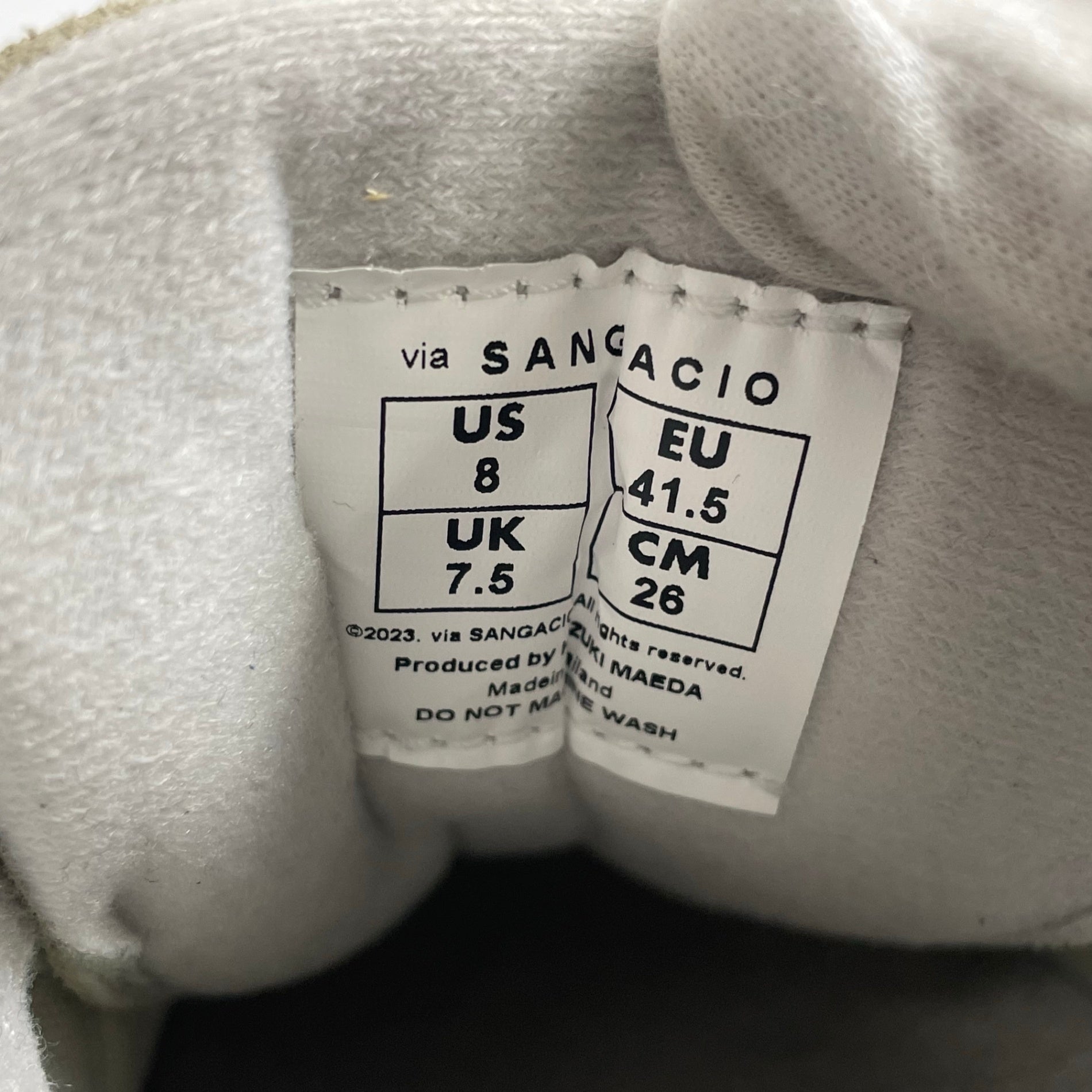 via SANGACIO ヴィア サンガチオ / ”MOSS GRAY” スニーカー 極美品 SIZE:26cm