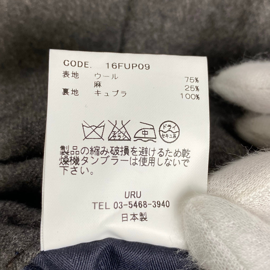 URU ウル / ウールリネンスラックス ハイドストライプ 16FUP09 参考定価：28,000+tax