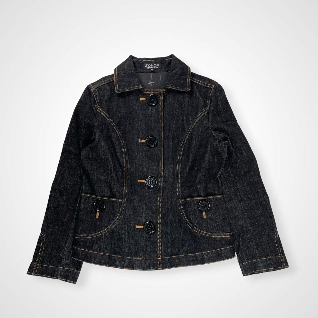 SONIA by SONIA RYKIEL ソニア バイ ソニアリキエル / ビッグボタン タイトデニムジャケット 参考定価：40,000程度 SIZE:40
