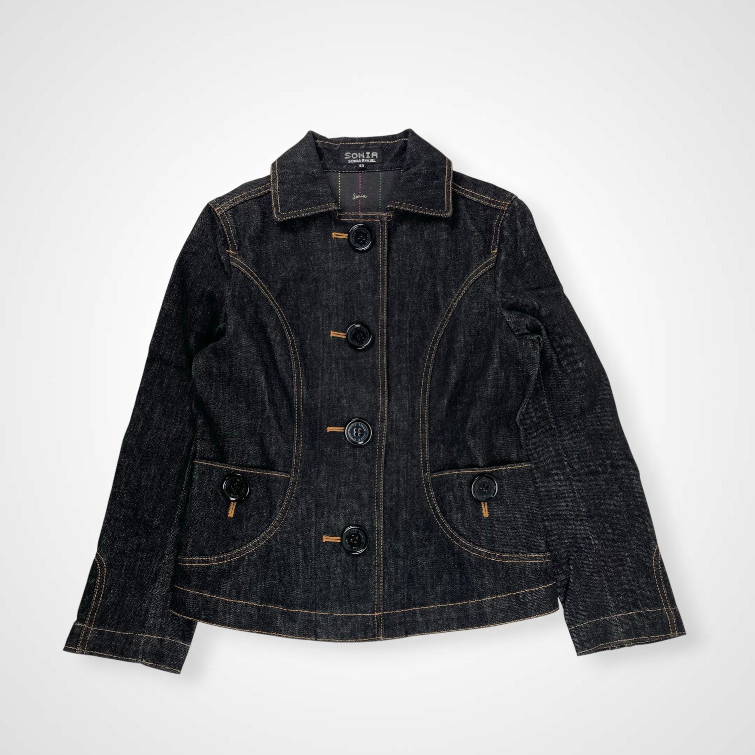 SONIA by SONIA RYKIEL ソニア バイ ソニアリキエル / ビッグボタン タイトデニムジャケット 参考定価：40,000程度 SIZE:40