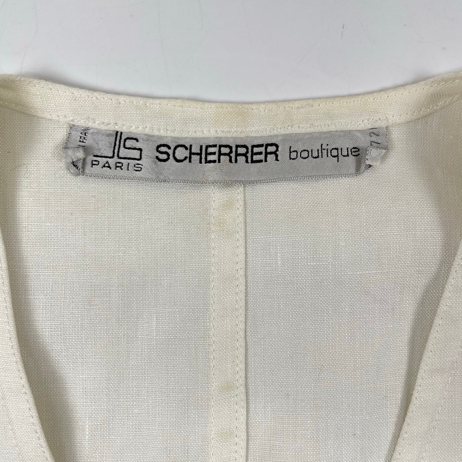 SCHERRER / ヴィンテージリネンベスト フランス製 参考定価：55,000程度