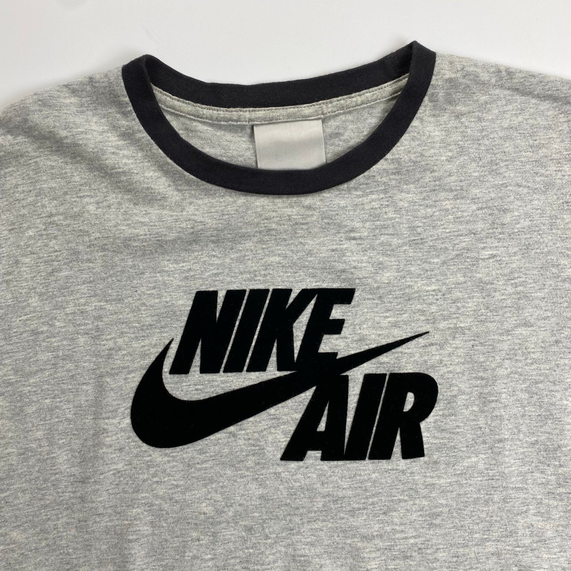 00s NIKE ナイキ / フロッキープリント リンガー ロゴTシャツ ユニセックス SIZE：L