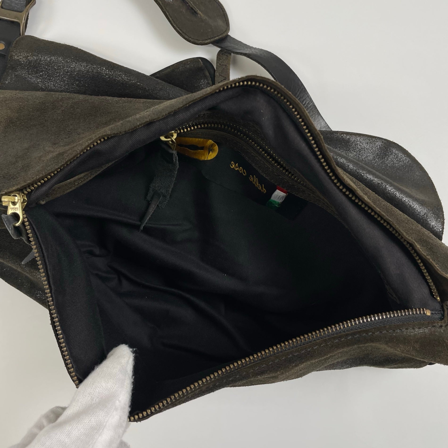 delle cose デレコーゼ / 2サイド レザーメッセンジャーバッグ 参考定価：100,000程度