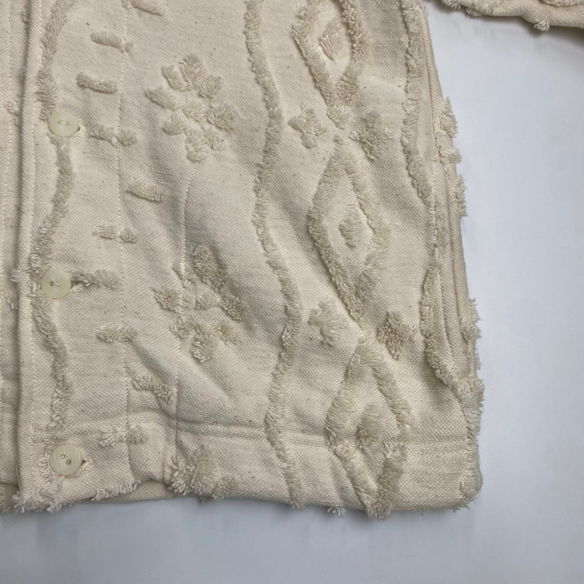 RHC ron herman classics ロンハーマンクラシック / フラワー ジャガードシャツ オープンカラー ホワイト SIZE:XS