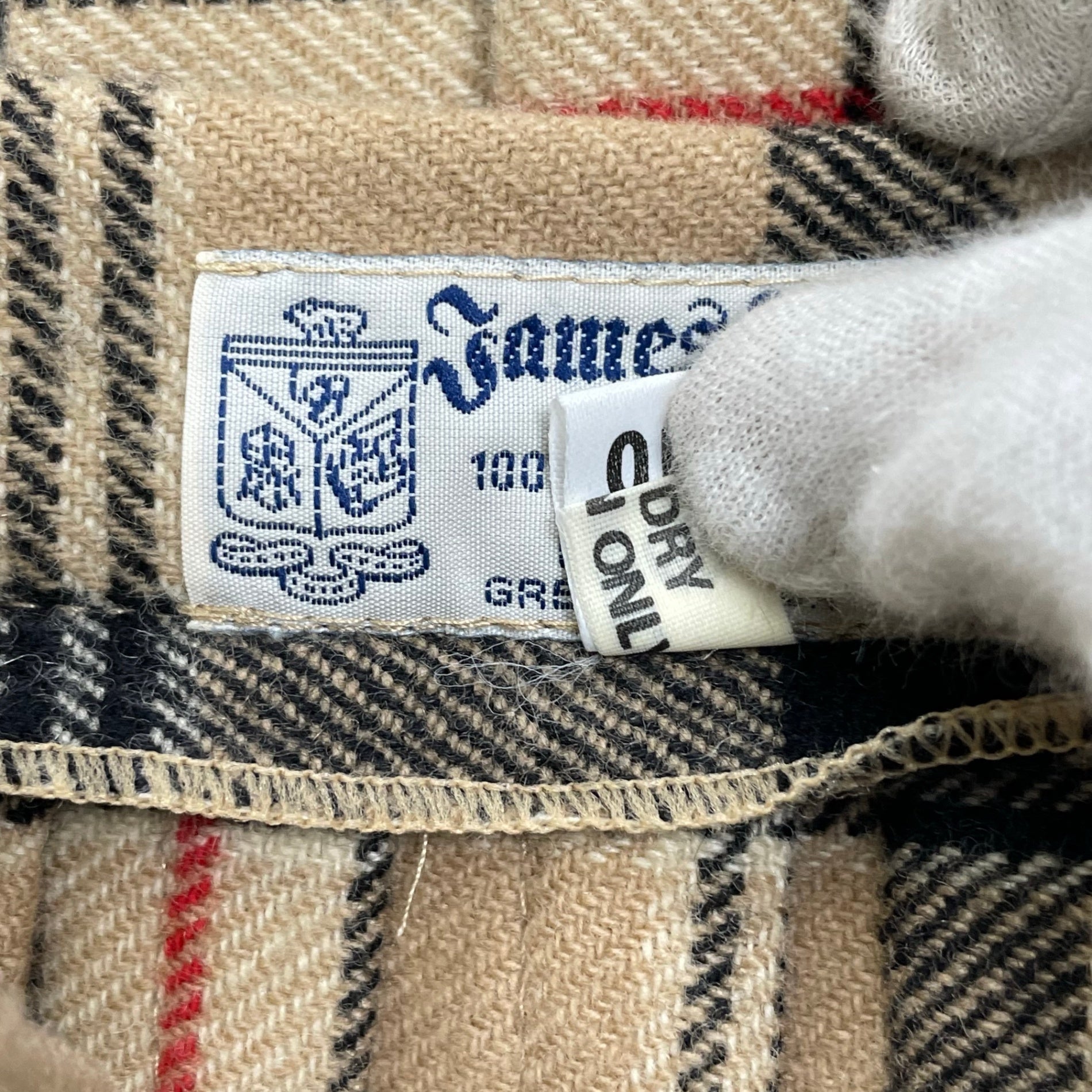 ENGLAND VINTAGE イギリスヴィンテージ / ヴィンテージ ノヴァチェック キルトラップスカート ラムウール 英国製 SIZE：10