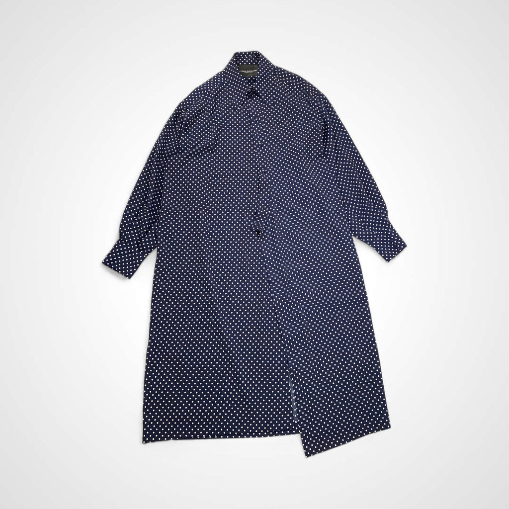 ERIKA CAVALLINI エリカ カヴァリーニ / ドット柄 2WAYシャツワンピース ネイビー 参考定価：50,000程度 SIZE:42