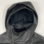HELMUT LANG / アシンメトリーレザーフーディ 09年製 SIZE:S