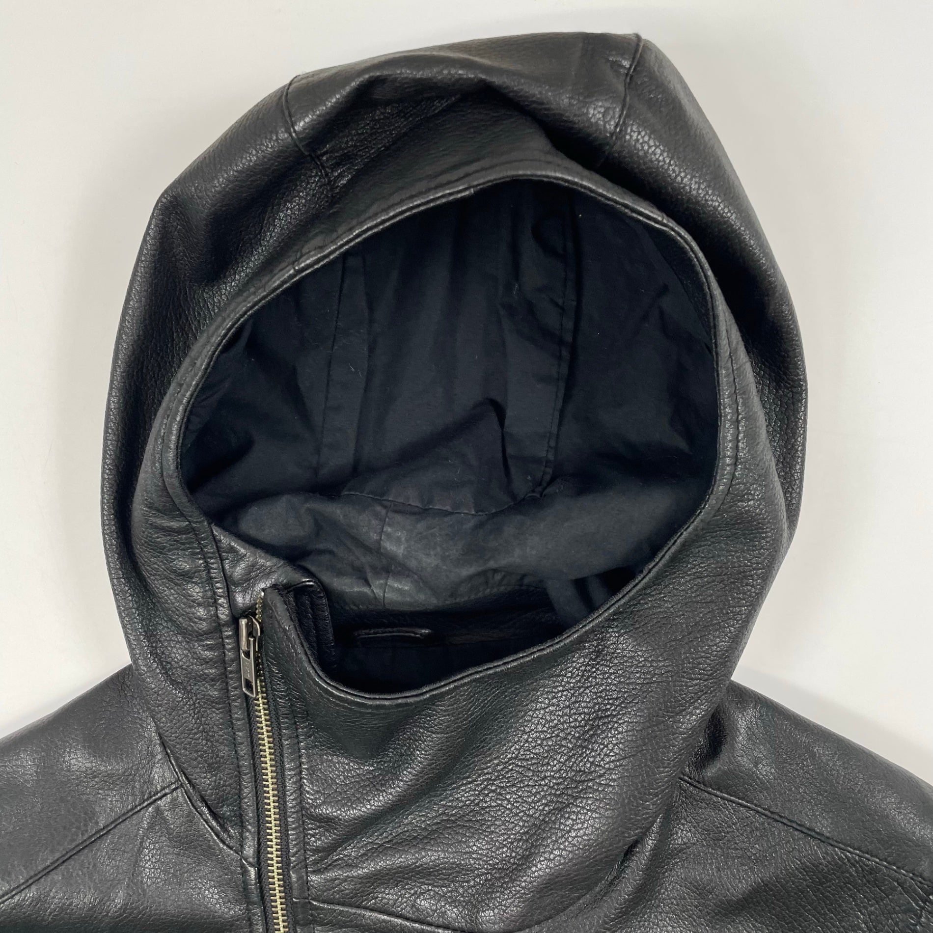 HELMUT LANG / アシンメトリーレザーフーディ 09年製 SIZE:S