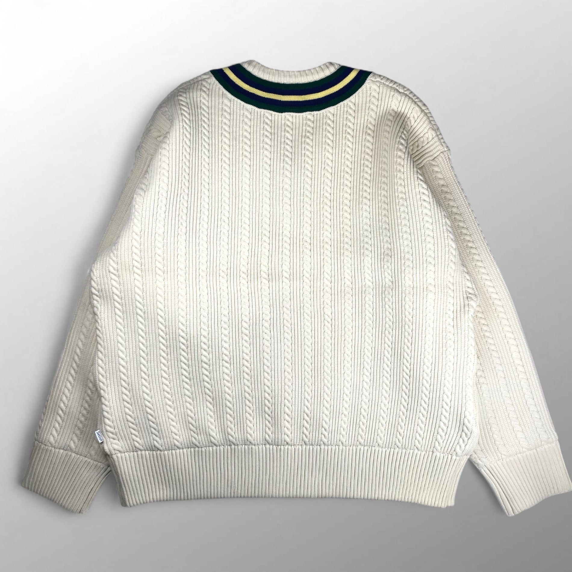 Setinn セットイン BEAMS / Ceremony Knit セレモニーニット チルデン ケーブルニット 参考定価：20,000+tax SIZE：XL