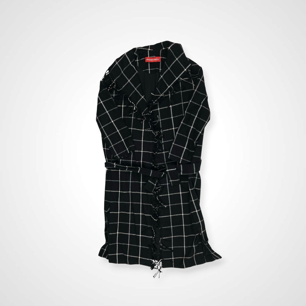 VIRGINIA BIZZI ヴァージニア ビッツィ / フリンジチェックライトコート H.P. FRANCE取り扱い 参考定価：60,000程度