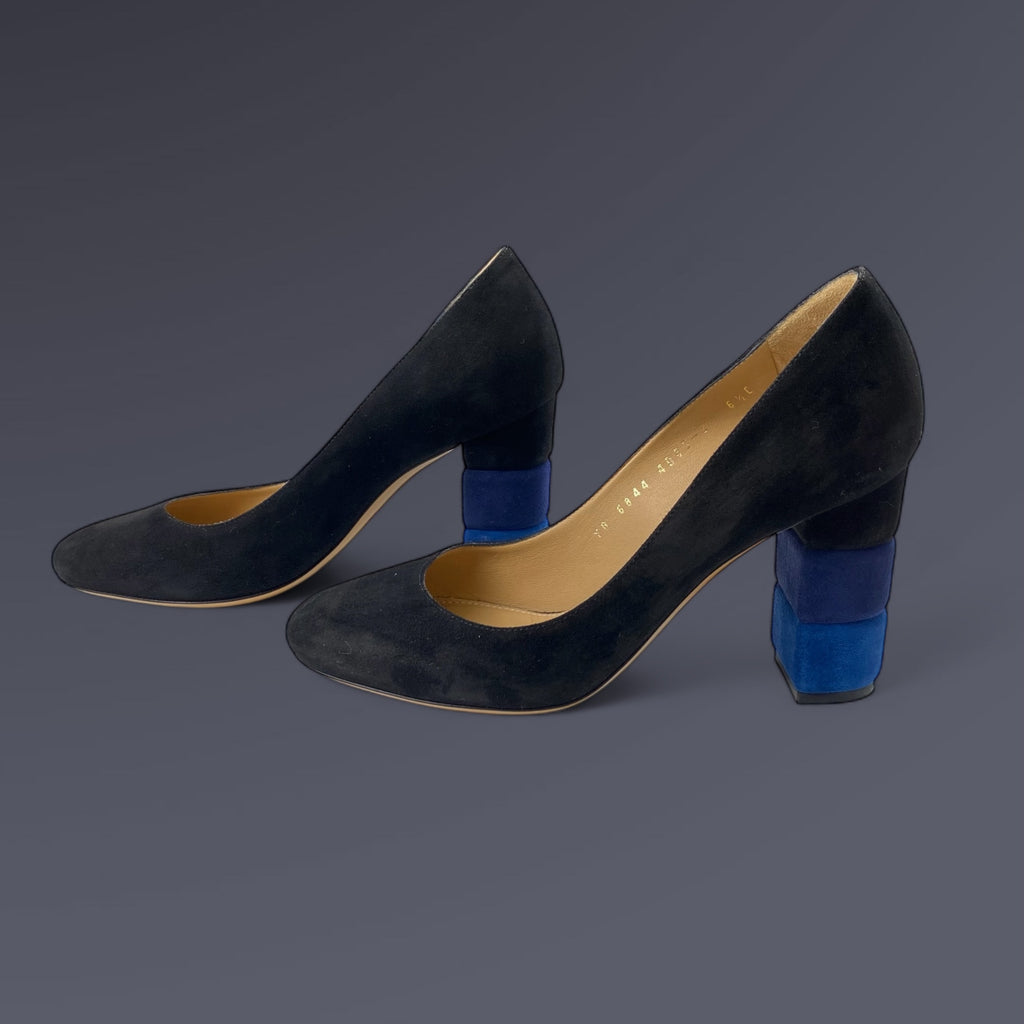 SALVATORE FERRAGAMO サルバトーレ フェラガモ / ヌバック ヒール パンプス SIZE:6 1/2（24cm程度）