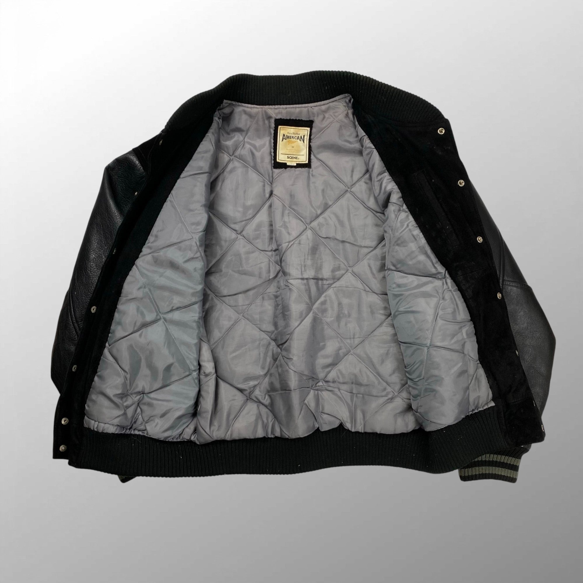 SCENE CLUB from VAN JACKET シーン ヴァンヂャケット / ヴィンテージスタジャン ピッグスウェード カウレザー ブラック SIZE:L