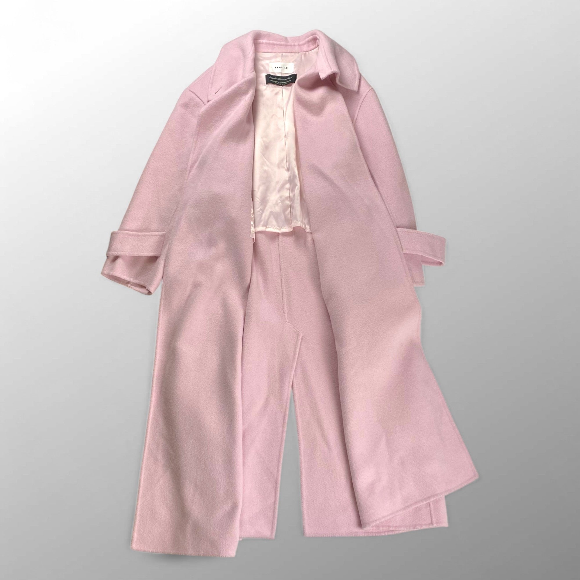 FRAY ID フレイアイディー / ウールカシミアトレンチリバーコート ピンク 参考定価：46,000+tax SIZE:0