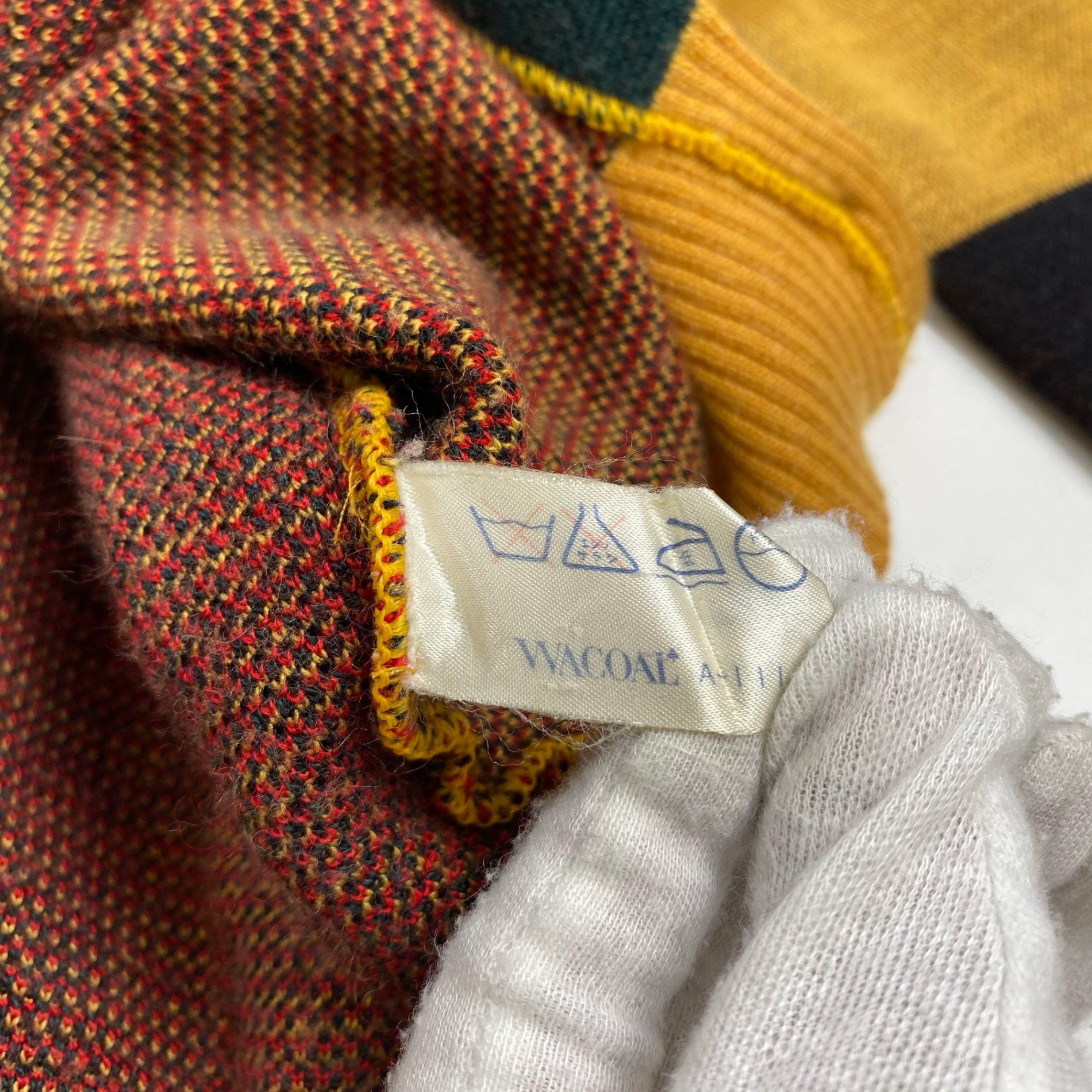 HAI sporting gear ハイ スポーティングギア / VINTAGE ブロックチェック クルーネックニットカーディガン SIZE:S程度