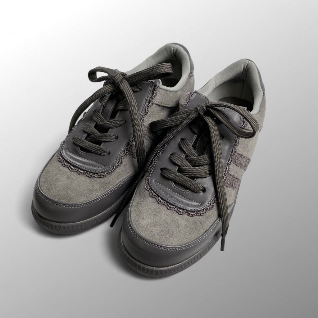 F.I.N.T フィント / レース使いスニーカー グレー ローテクスニーカー SIZE:22cm