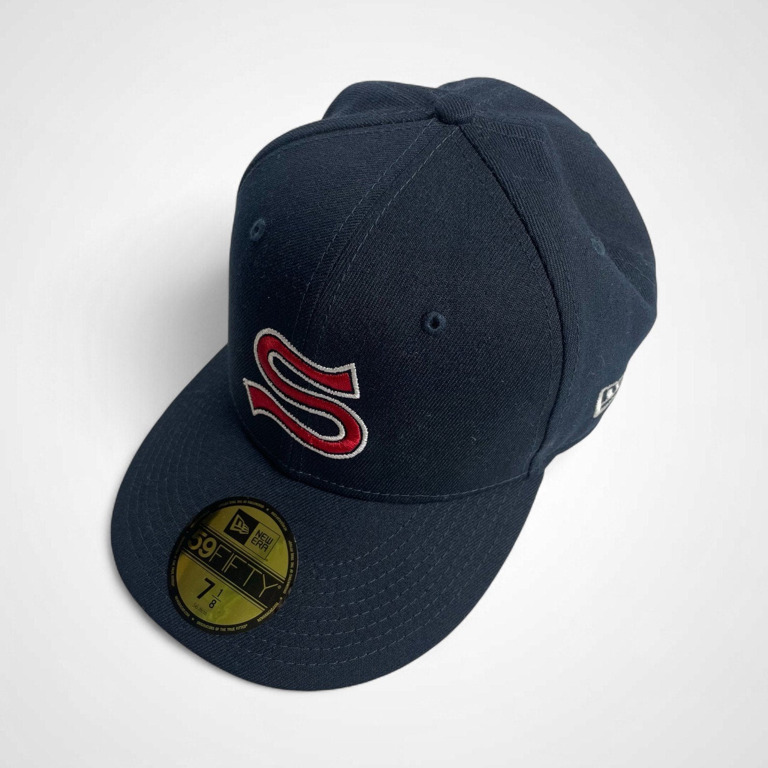 Stussy × Newera ステューシー ニューエラ / Sロゴ Wネーム キャップ レッド×ネイビー 極美品