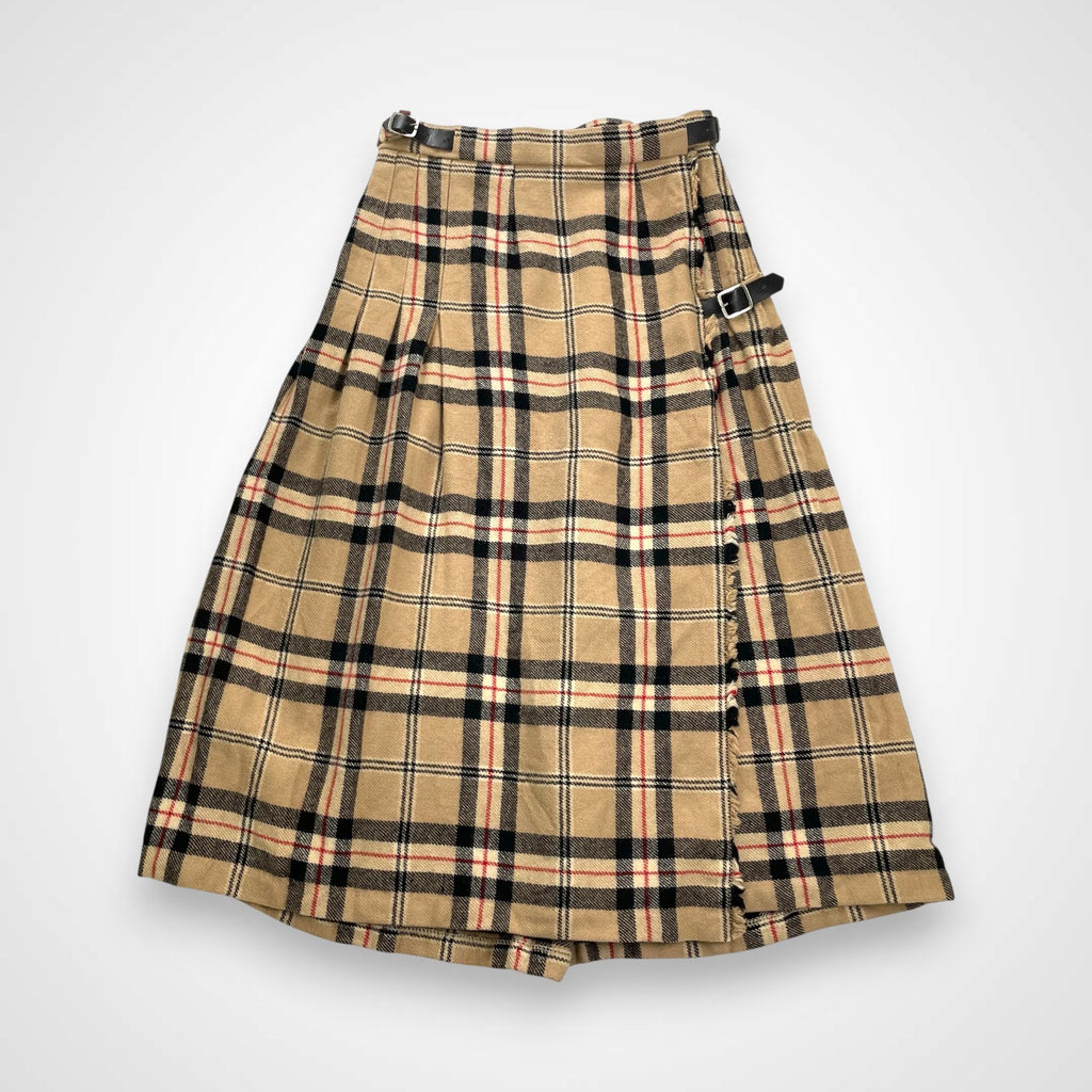 ENGLAND VINTAGE イギリスヴィンテージ / ヴィンテージ ノヴァチェック キルトラップスカート ラムウール 英国製 SIZE：10